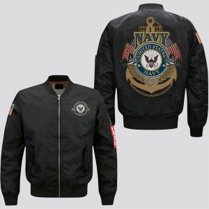 U.S.Navy Embroidered Jacket, Est 1775,Nthe Sea Is Ours