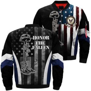 Navy Veteran Honor The Fallen Over Print Jacket
