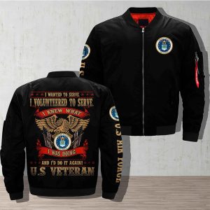 Volunteer for veterans I wanted to serve i volunteered air force veteran over print Bomber jacket