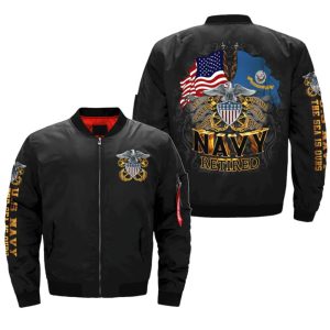 Us Navy Retired Over Print Jacket