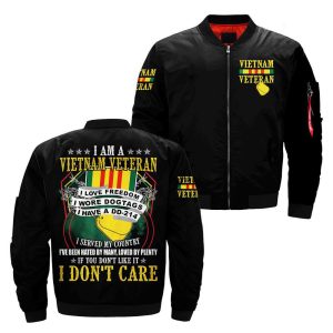 I Am A Vietnam Veteran I Love Freedom I Wore Dogtags I Have A DD-214 over print jacket
