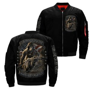 I’d rather die on my feet than live on my knees Over Print Jacket