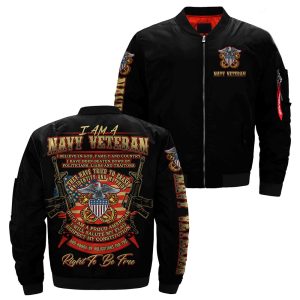 I Am A Navy Veteran… Over Print Jacket