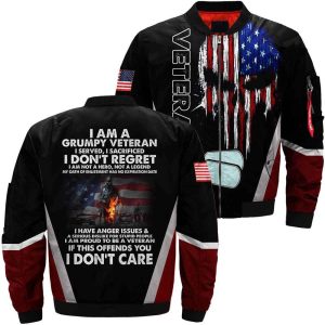 I am a grumpy veteran 3D full print jacket