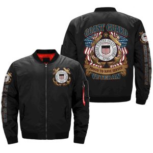 US Coast Guard Proud To Have Served Veteran OVER PRINT jacket