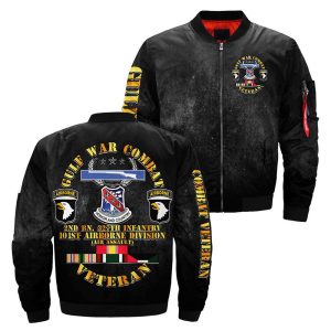 GULF WAR COMBAT 2nd BN, 327th infantry 101st airborne division over print Bomber jacket