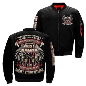 I wrote a blank check made payable to the united states of america – i am proud to be desert storm veteran over print jacket