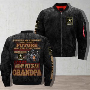 I served my country for my children’s future… army veteran grandpa Over Print Jacket