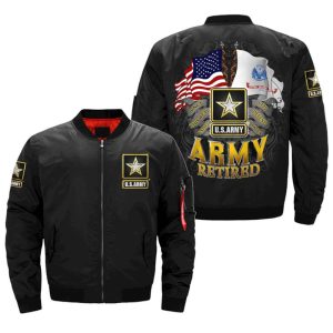 Us Army Retired Over Print Jacket
