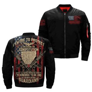 I Swore to protect and defend the constitution against all enemies foreign and domestic Over Print Jacket