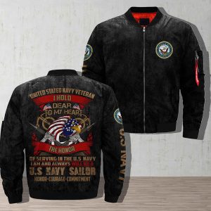 United States Navy veteran I hold dear to my heart the honor of serving… Over Print Jacket